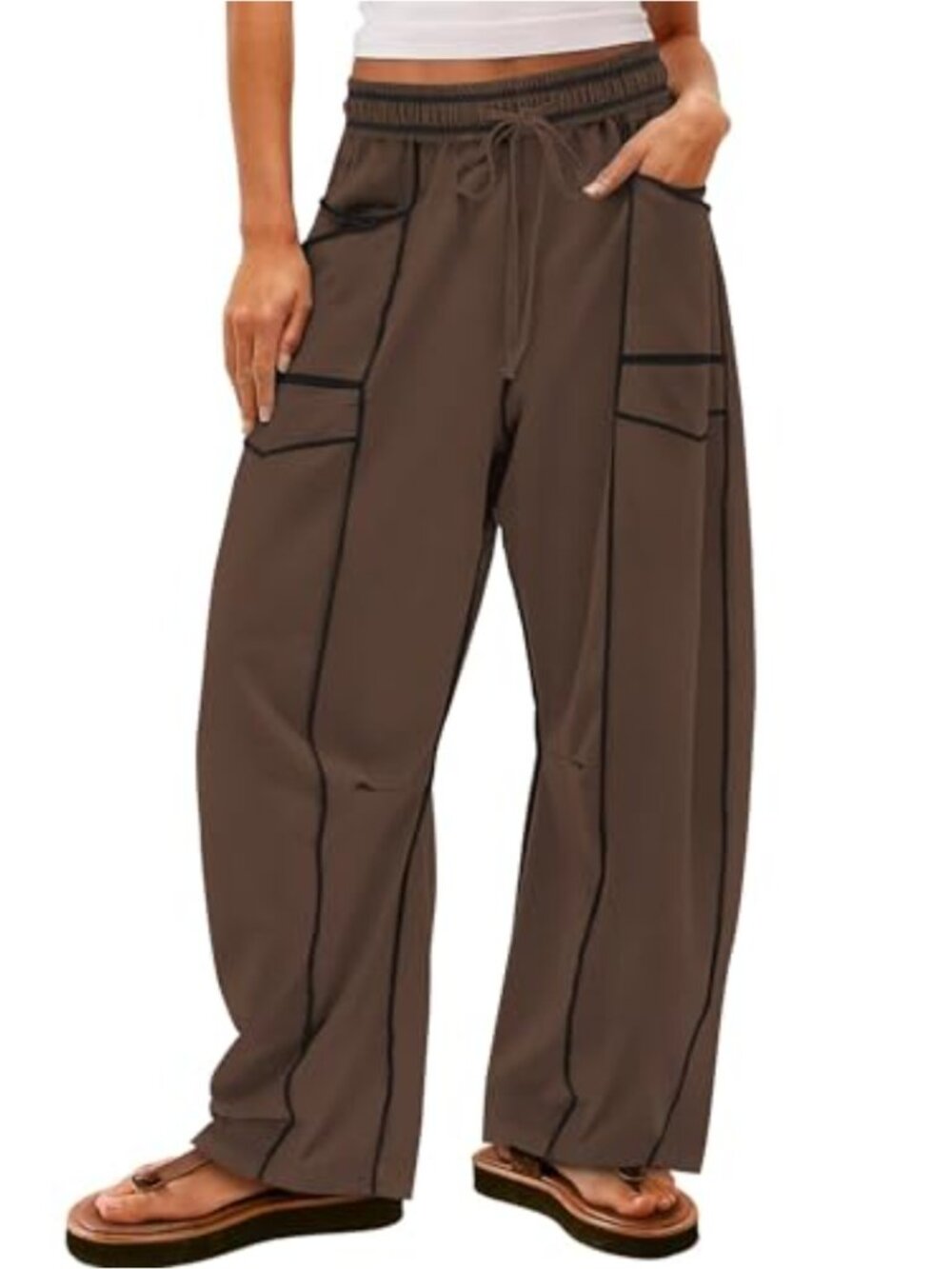Barrel Pants Wide Leg Baggy Drawstring Loose Casual Sweatpants Trousers